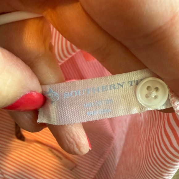 Southern Tide Cam Stripe Poplin Dress in Peach Parfait - Picture 13 of 13